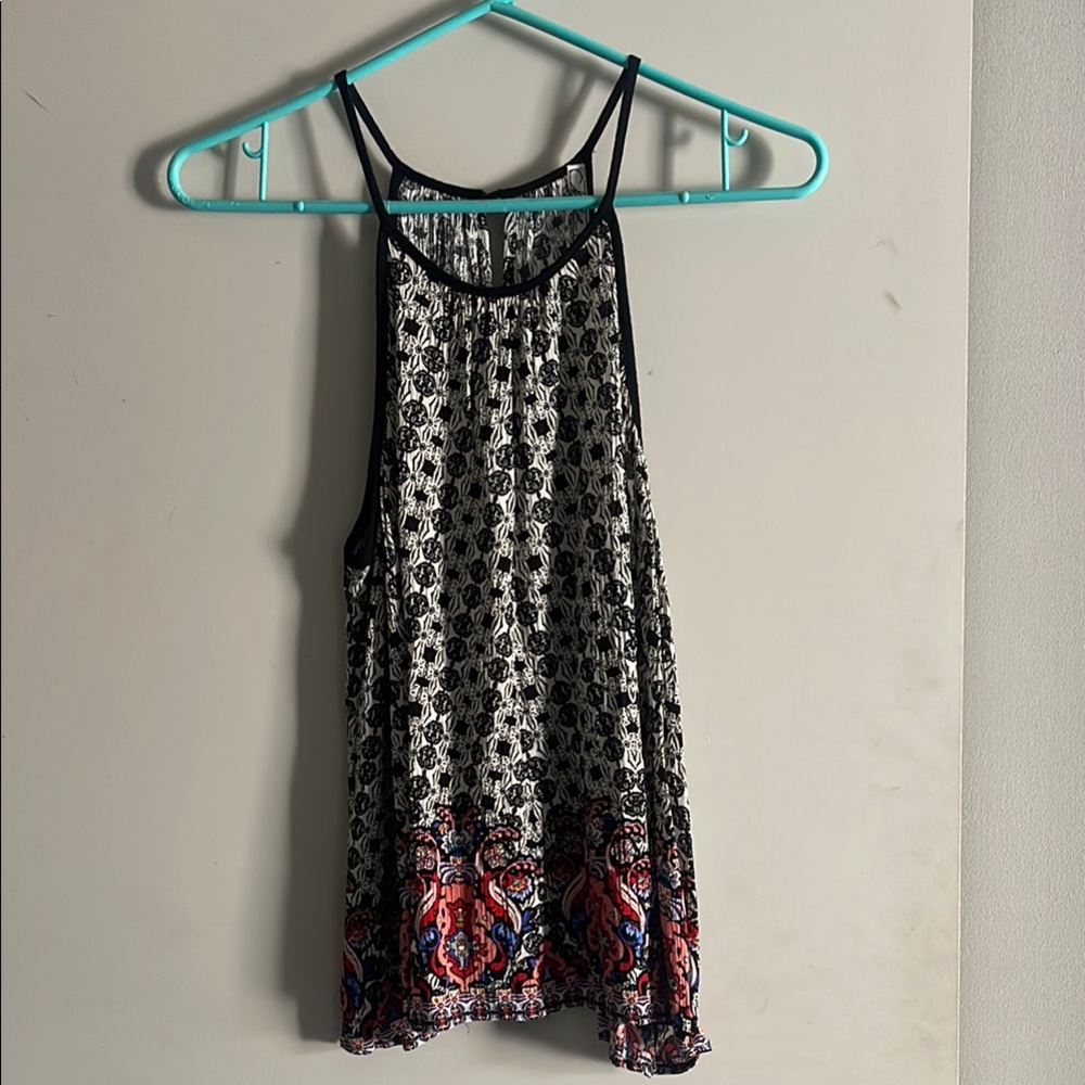 Black and White Patterned Women's Top